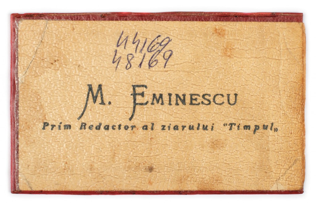 cartea de vizita a lui M. Eminescu