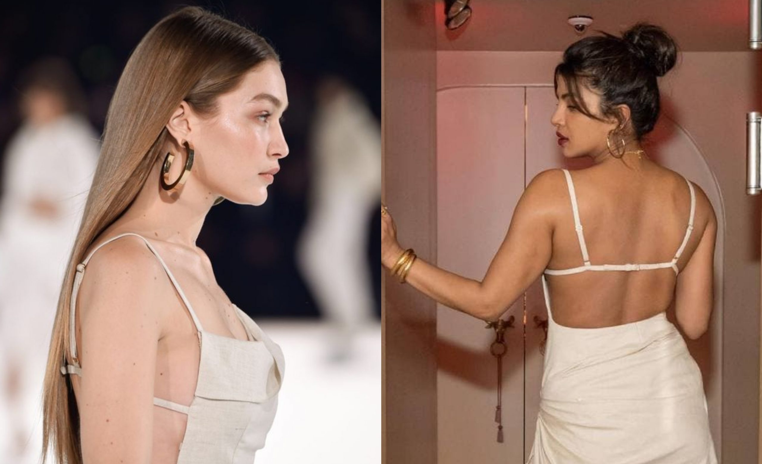 Priyanka Chopra wears the same backless Jacquemus dress Gigi Hadid