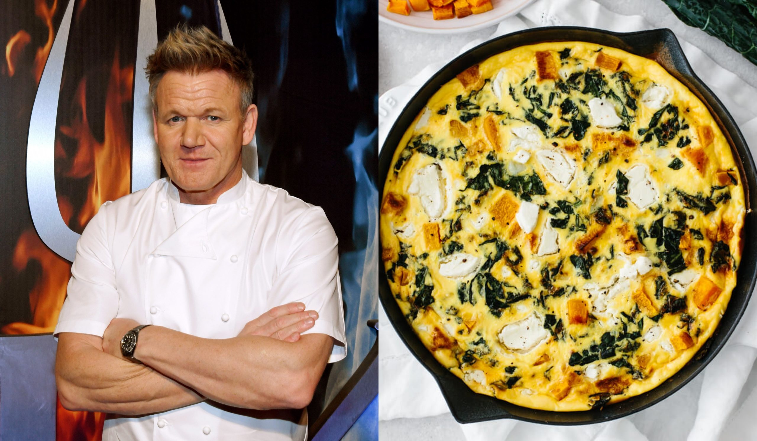 Frittata cu brânză, mazăre și bacon, după rețeta celebrului chef Gordon Ramsay (Video) ea.md